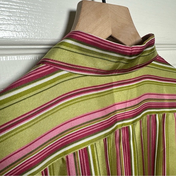 Jones New York Signature Multicolor Striped 100% Silk Size Small Office Preppy - Picture 9 of 14